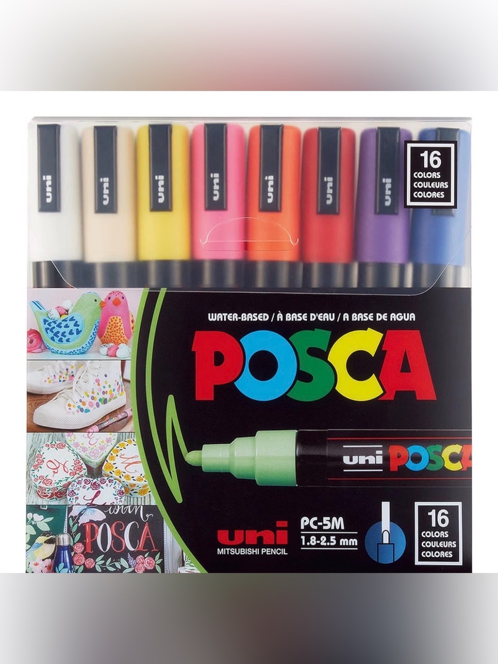 Posca Paint Marker Pen - PC-5M Extra Fine 1.8-2.5 mm, 16 Colors